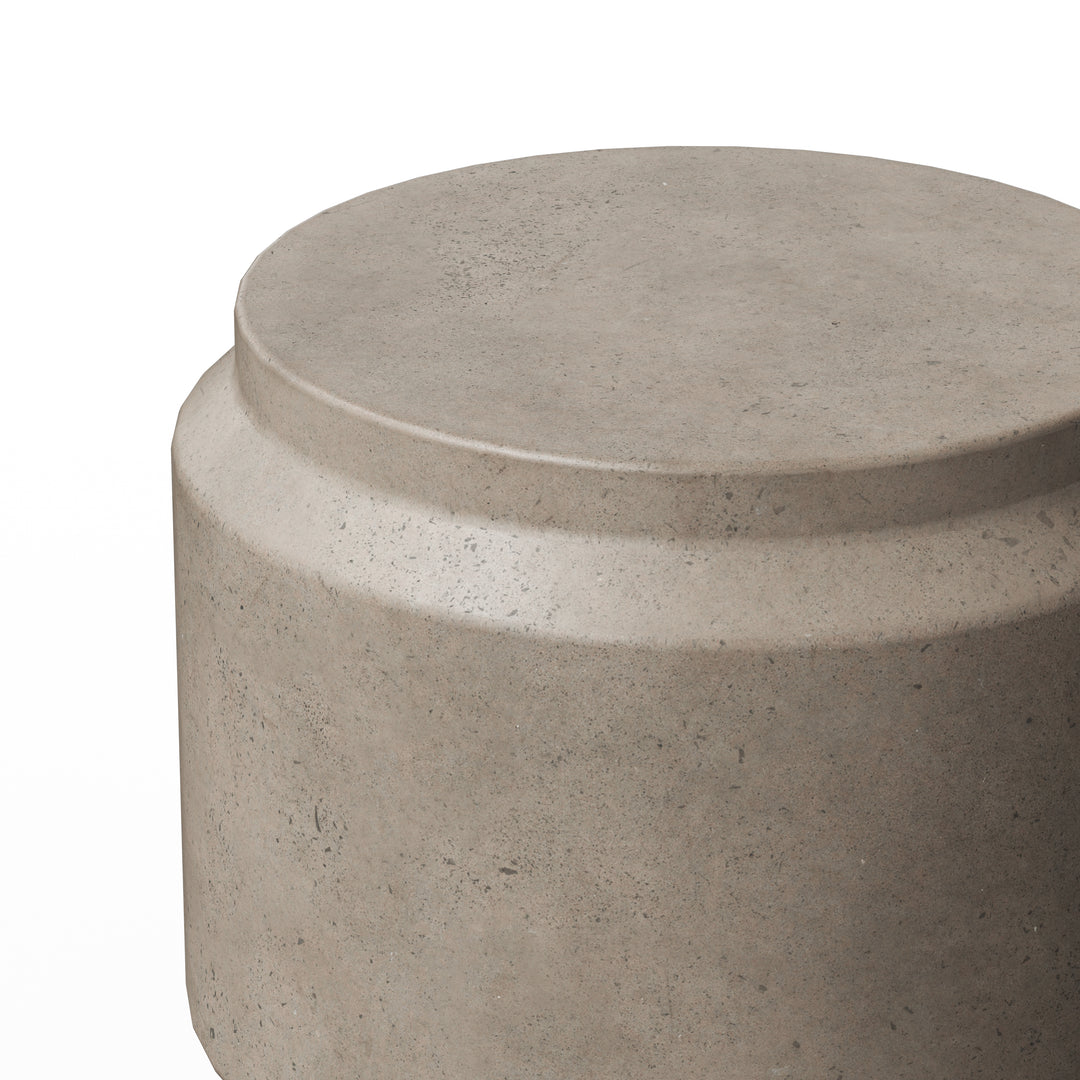 Barrel Indoor/Outdoor Concrete End Table - Dark Grey