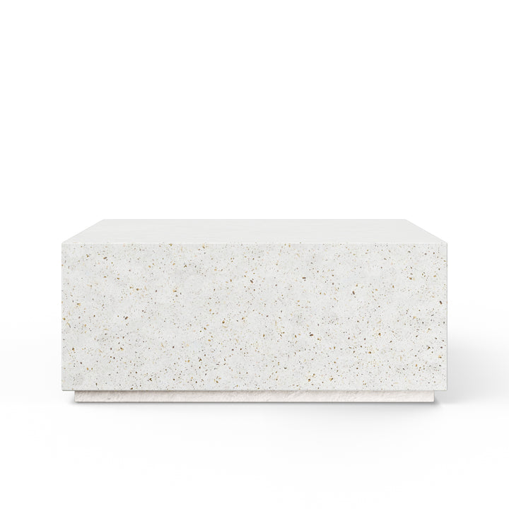 Bloc Square Indoor/Outdoor Concrete Coffee Table - Ivory Terrazzo