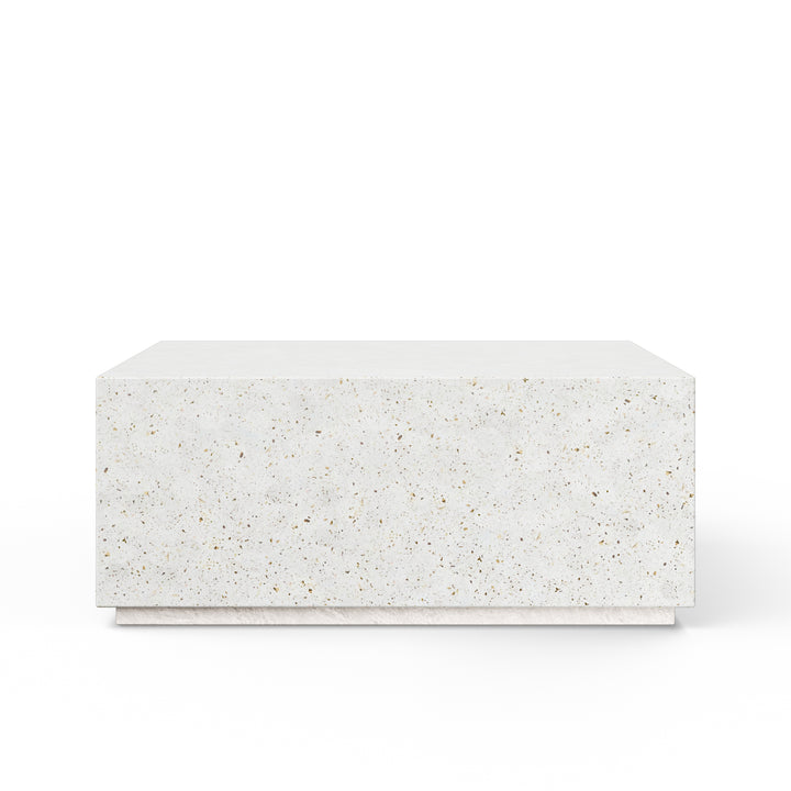 Bloc Square Indoor/Outdoor Concrete Coffee Table - Ivory Terrazzo