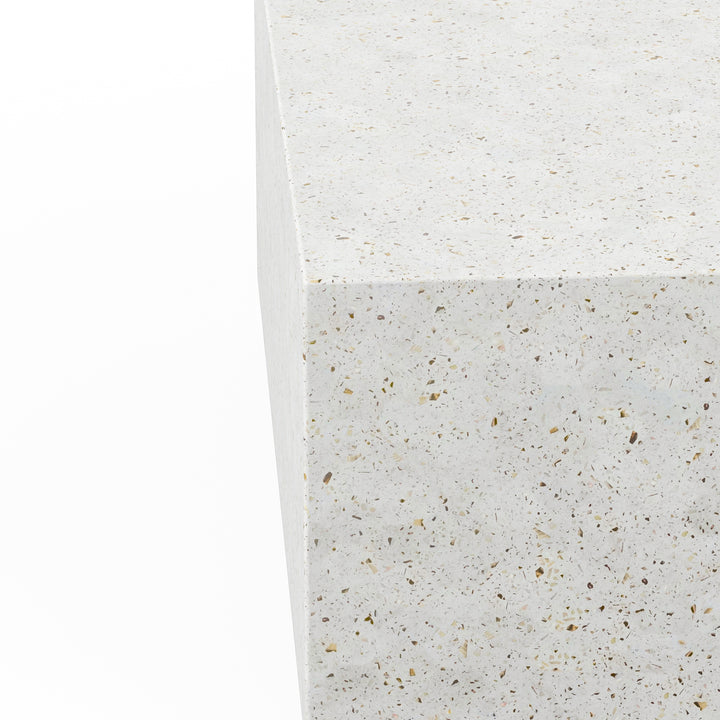Bloc Square Indoor/Outdoor Concrete Coffee Table - Ivory Terrazzo