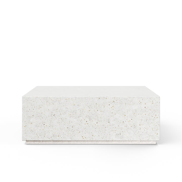 Bloc Square Indoor/Outdoor Concrete Coffee Table - Ivory Terrazzo