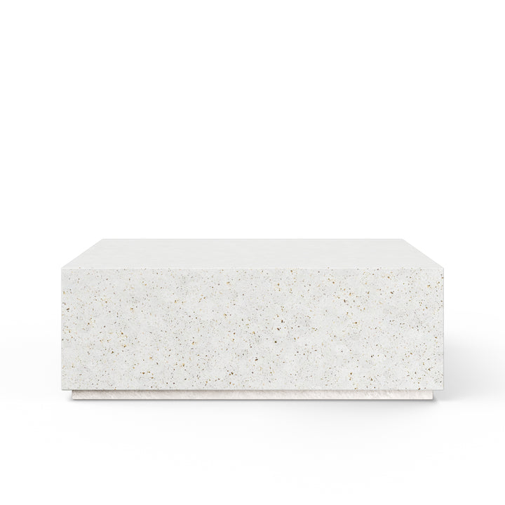 Bloc Square Indoor/Outdoor Concrete Coffee Table - Ivory Terrazzo