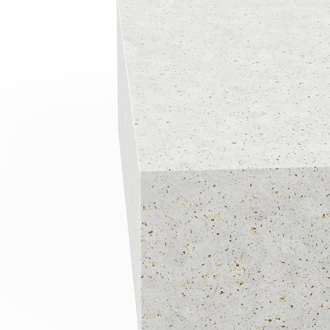 Bloc Square Indoor/Outdoor Concrete Coffee Table - Ivory Terrazzo