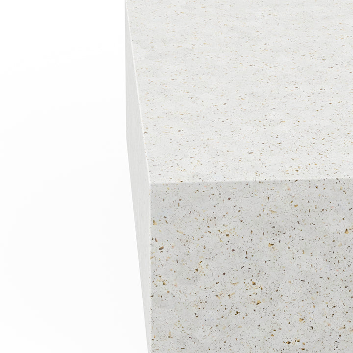 Bloc Square Indoor/Outdoor Concrete Coffee Table - Ivory Terrazzo