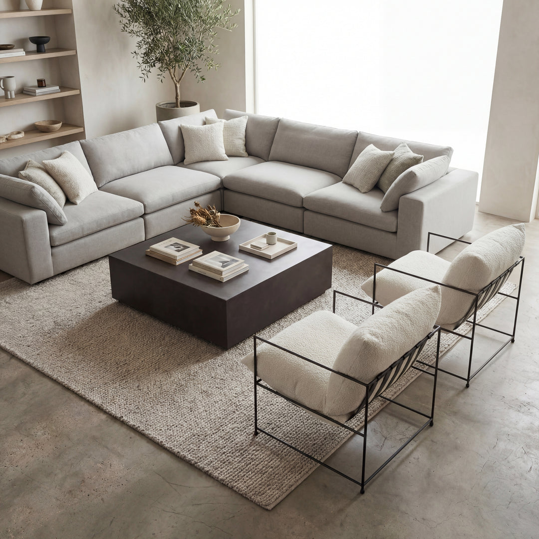 Bloc Square Indoor/Outdoor Concrete Coffee Table - Lava Brown