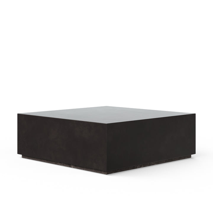 Bloc Square Indoor/Outdoor Concrete Coffee Table - Lava Brown