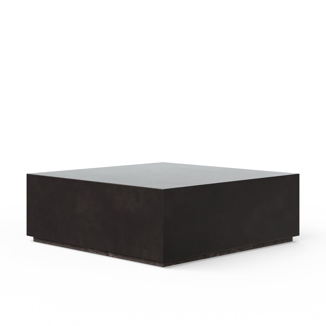 Bloc Square Indoor/Outdoor Concrete Coffee Table - Lava Brown