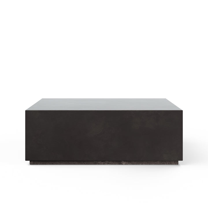 Bloc Square Indoor/Outdoor Concrete Coffee Table - Lava Brown