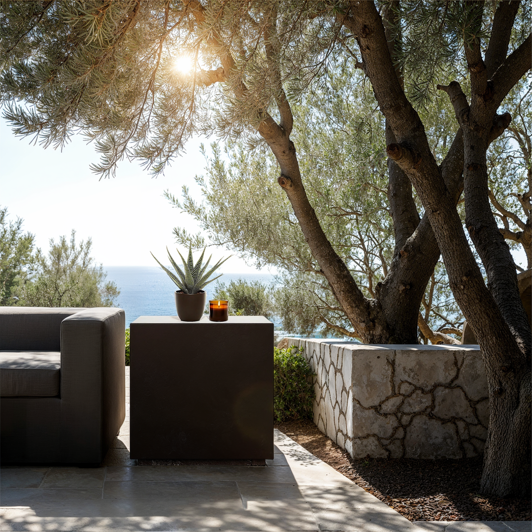 Bloc Indoor/Outdoor Concrete End Table - Lava lifestyle