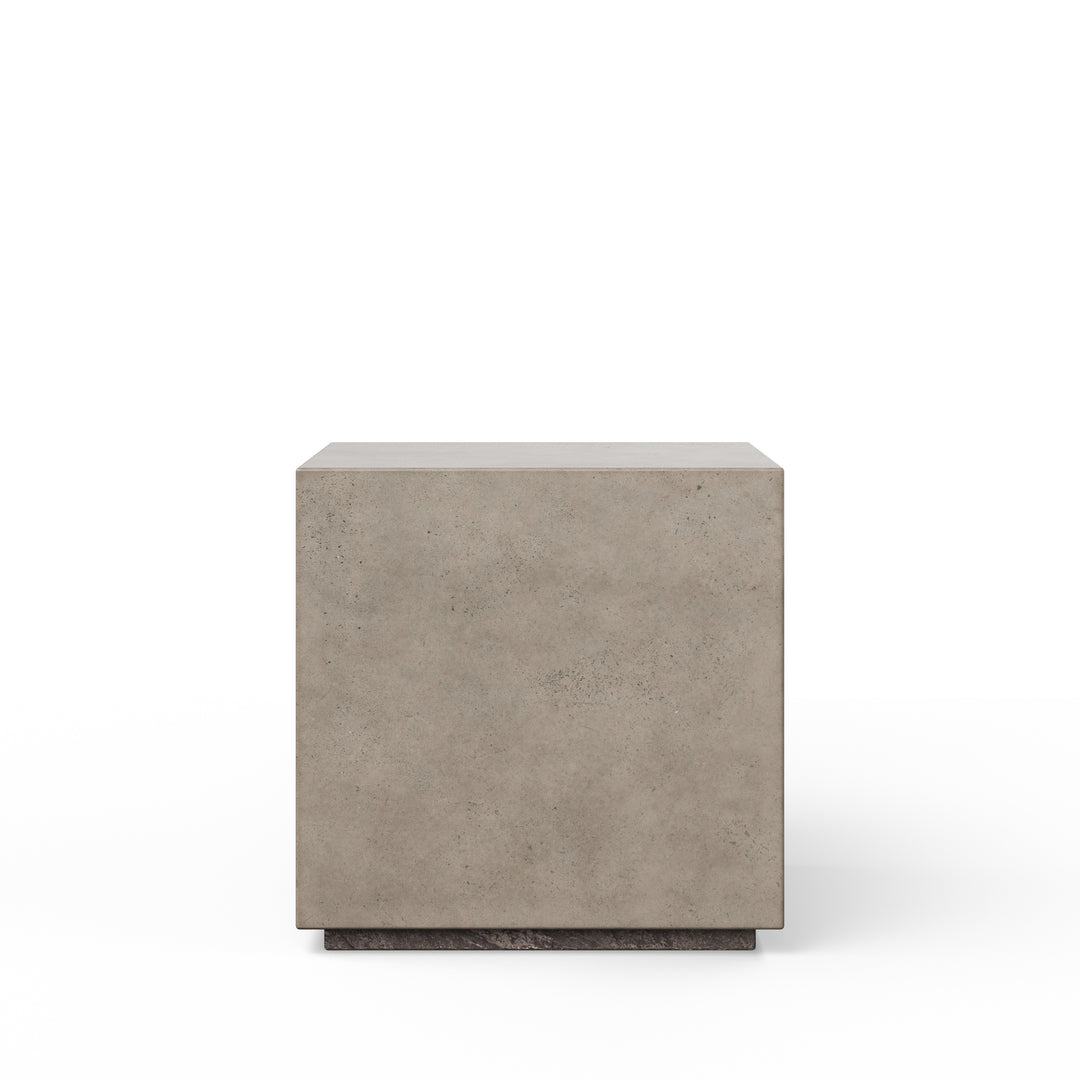 Bloc Indoor/Outdoor Concrete End Table - Dark Grey