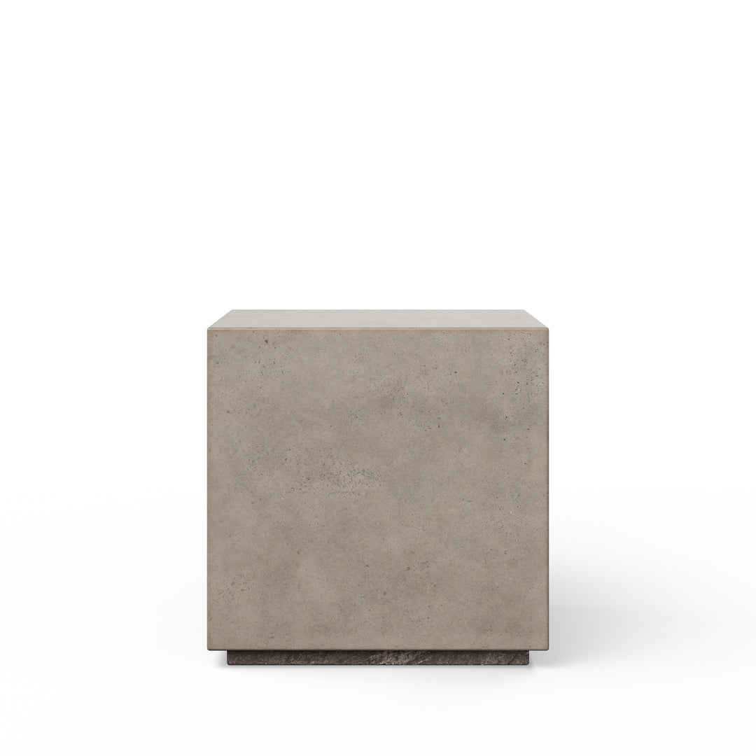 Bloc Indoor/Outdoor Concrete End Table - Dark Grey