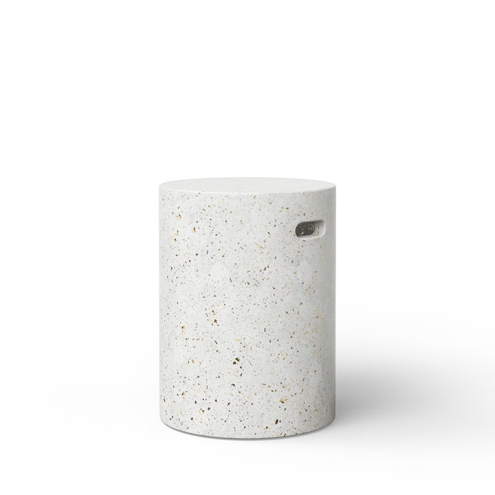 Cylinder Indoor/Outdoor Concrete Stool - Ivory Terrazzo