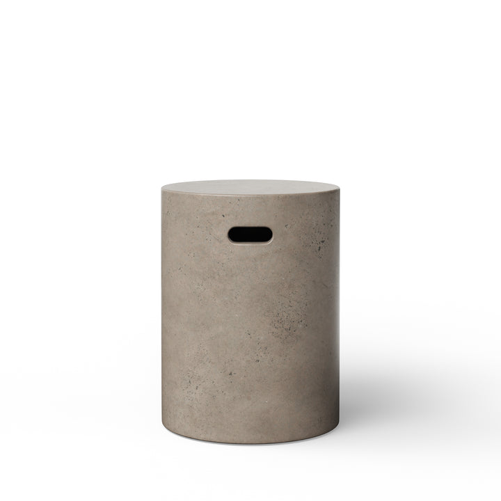 Cylinder Indoor/Outdoor Concrete Stool - Dark Grey