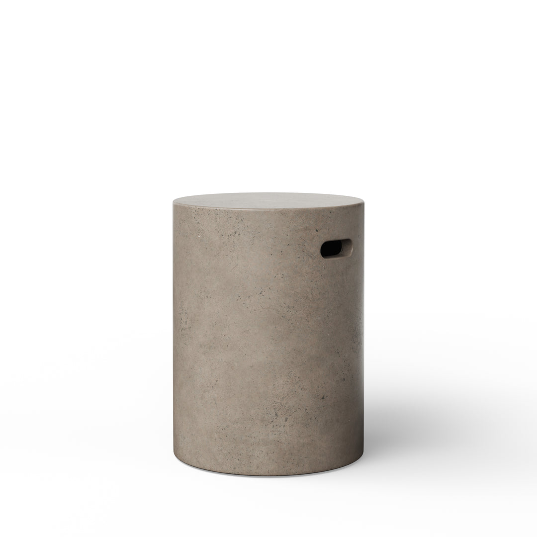 Cylinder Indoor/Outdoor Concrete Stool - Dark Grey