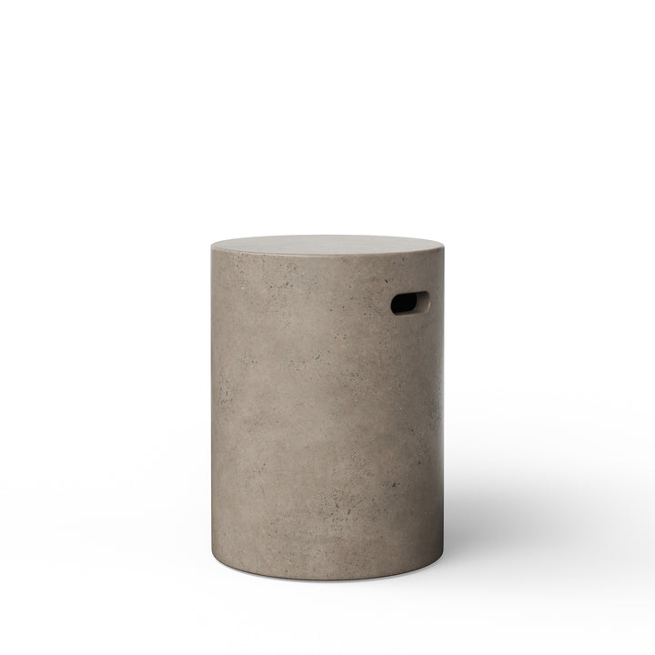 Cylinder Indoor/Outdoor Concrete Stool - Dark Grey