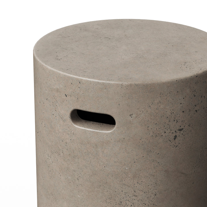 Cylinder Indoor/Outdoor Concrete Stool - Dark Grey