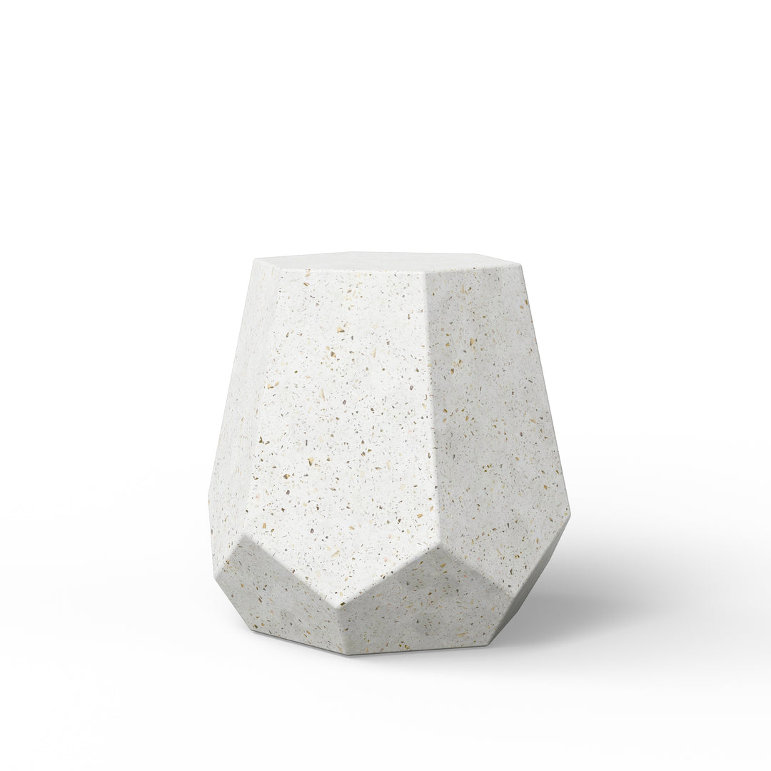 Faceted Indoor/Outdoor Concrete End Table
