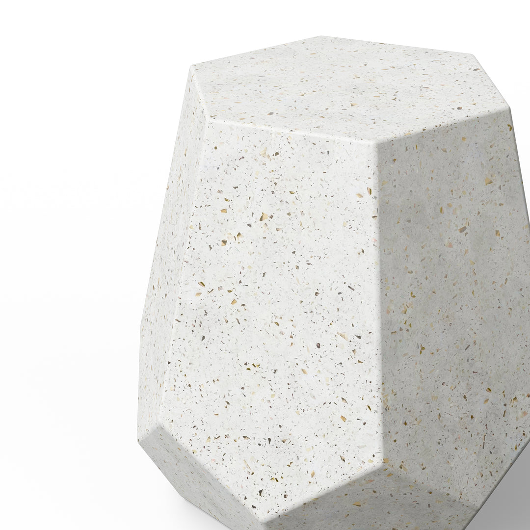 Faceted Indoor/Outdoor Concrete End Table