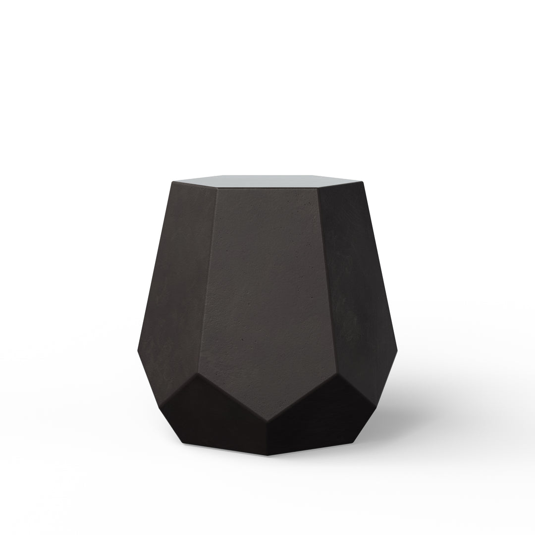 Faceted Indoor/Outdoor Concrete End Table - Lava
