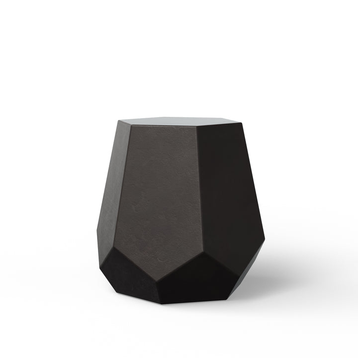 Faceted Indoor/Outdoor Concrete End Table