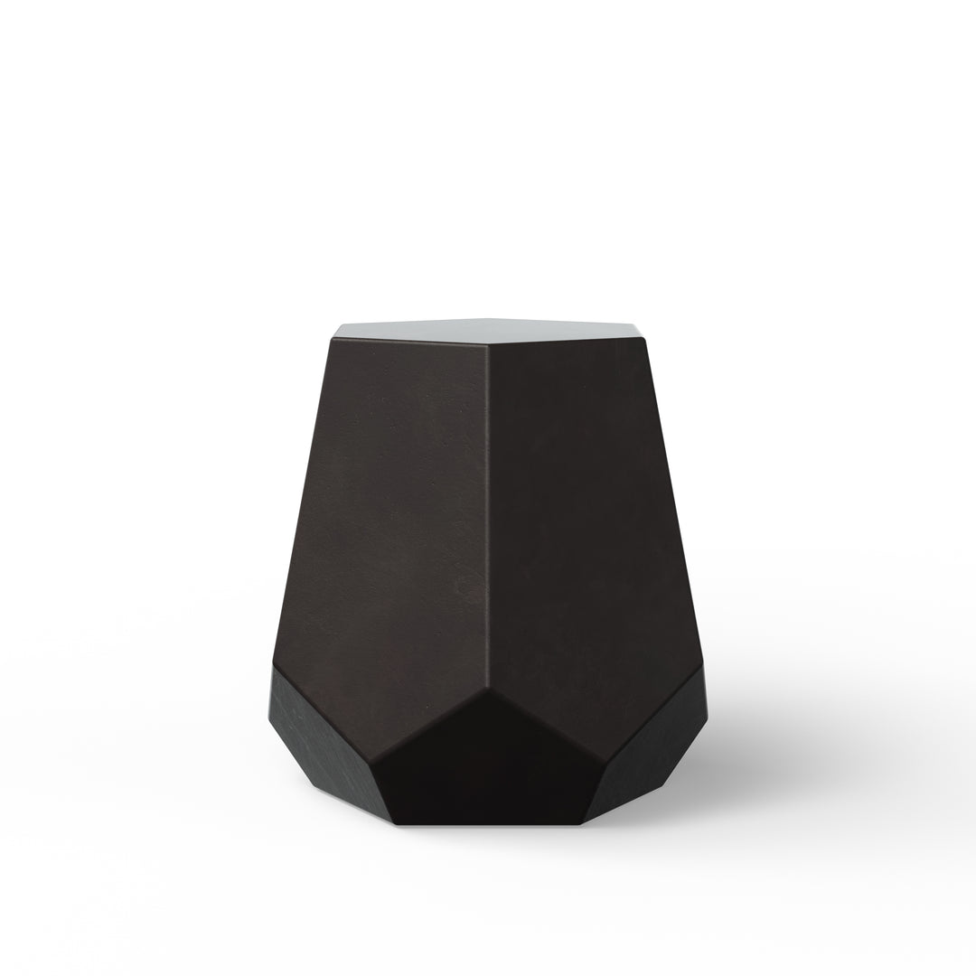 Faceted Indoor/Outdoor Concrete End Table - Lava