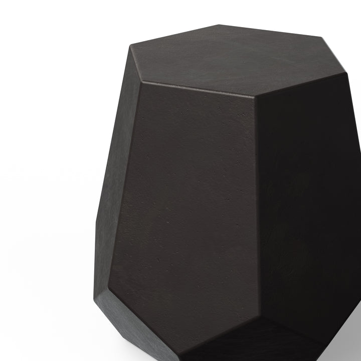 Faceted Indoor/Outdoor Concrete End Table - Lava