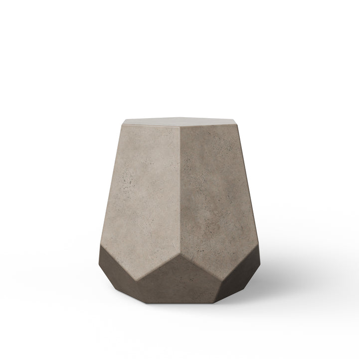 Faceted Indoor/Outdoor Concrete End Table