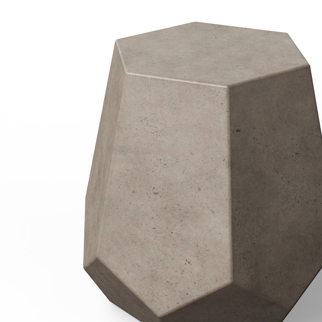 Faceted Indoor/Outdoor Concrete End Table