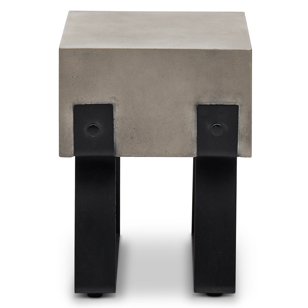Industrial Indoor/Outdoor Concrete Accent Stool - Dark Grey