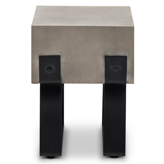 Industrial Indoor/Outdoor Concrete Accent Stool - Dark Grey