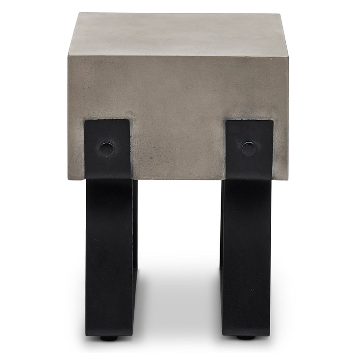 Industrial Indoor/Outdoor Concrete Accent Stool - Dark Grey
