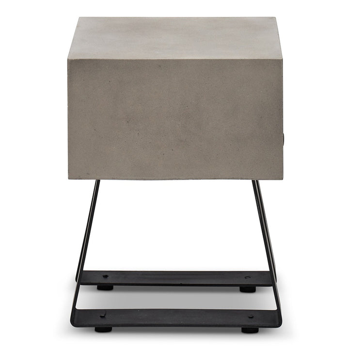 Industrial Indoor/Outdoor Concrete Accent Stool - Dark Grey