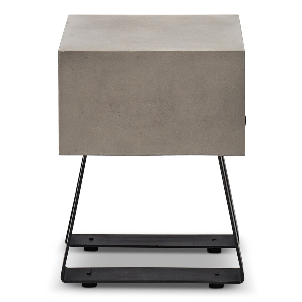 Industrial Indoor/Outdoor Concrete Accent Stool - Dark Grey