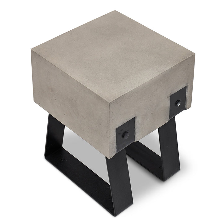 Industrial Indoor/Outdoor Concrete Accent Stool