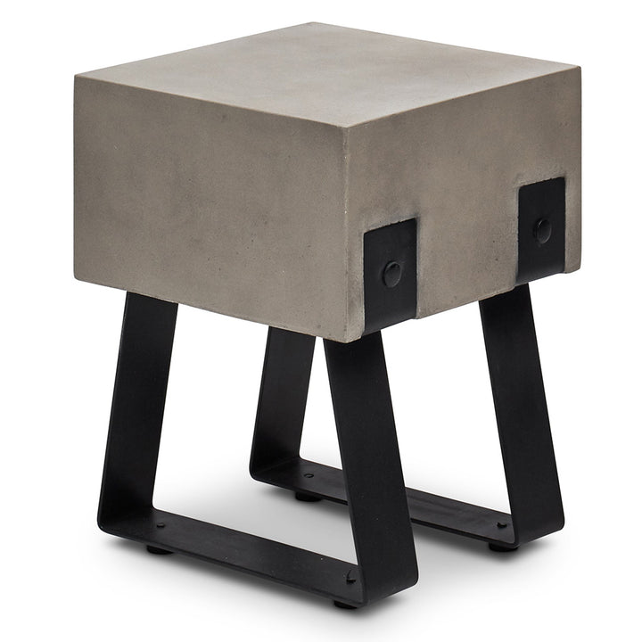 Industrial Indoor/Outdoor Concrete Accent Stool