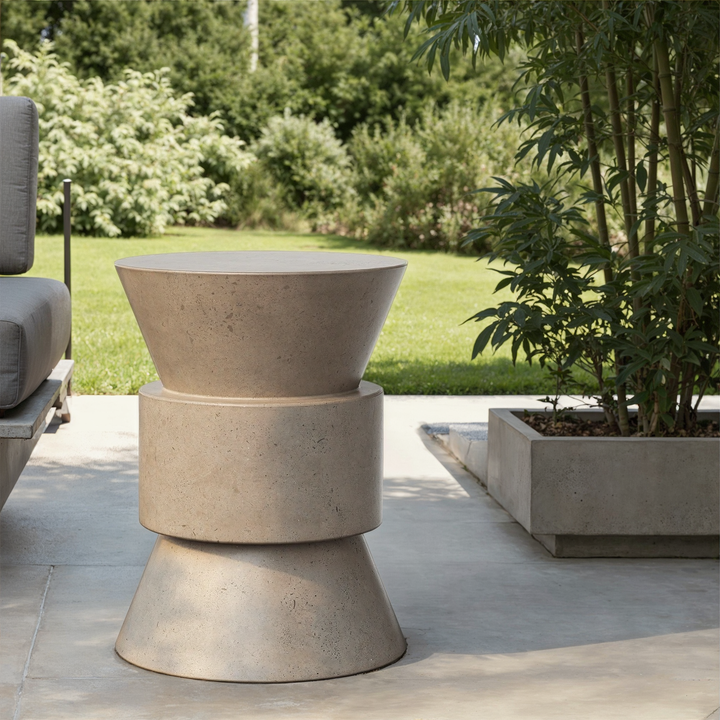 Jackson Indoor/Outdoor Concrete End Table - Dark Grey lifestyle