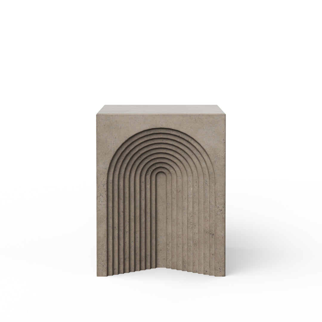 Orion Indoor/Outdoor Concrete End Table - Dark Grey