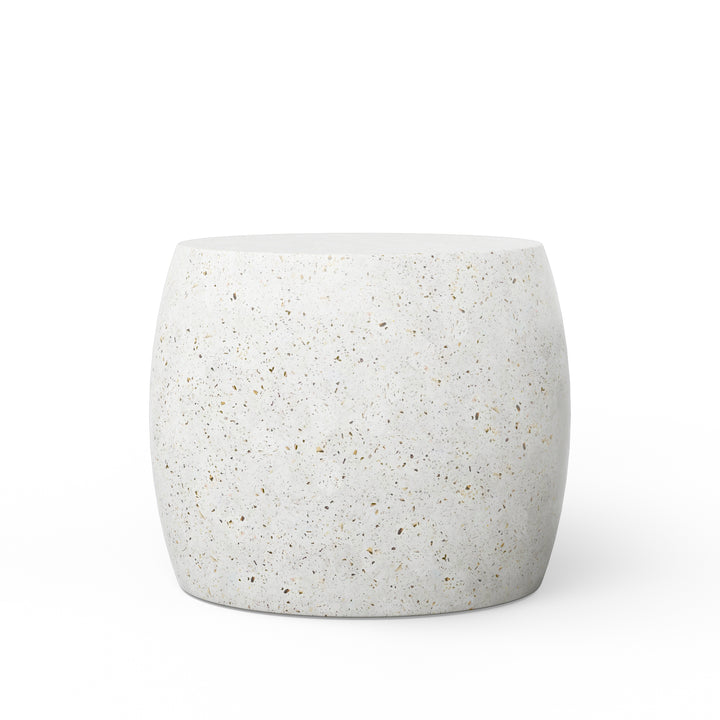 Pebble Indoor/Outdoor Concrete End Table - Ivory Terrazzo