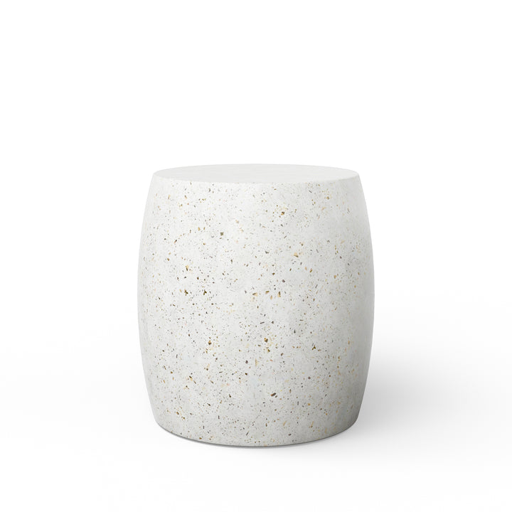 Pebble Indoor/Outdoor Concrete End Table - Ivory Terrazzo