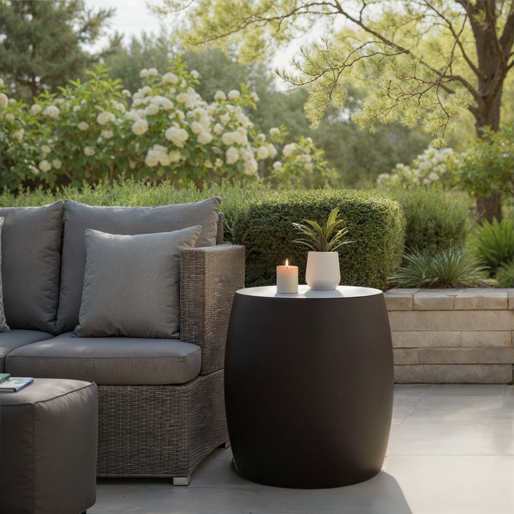 Pebble Indoor/Outdoor Concrete End Table - Lava