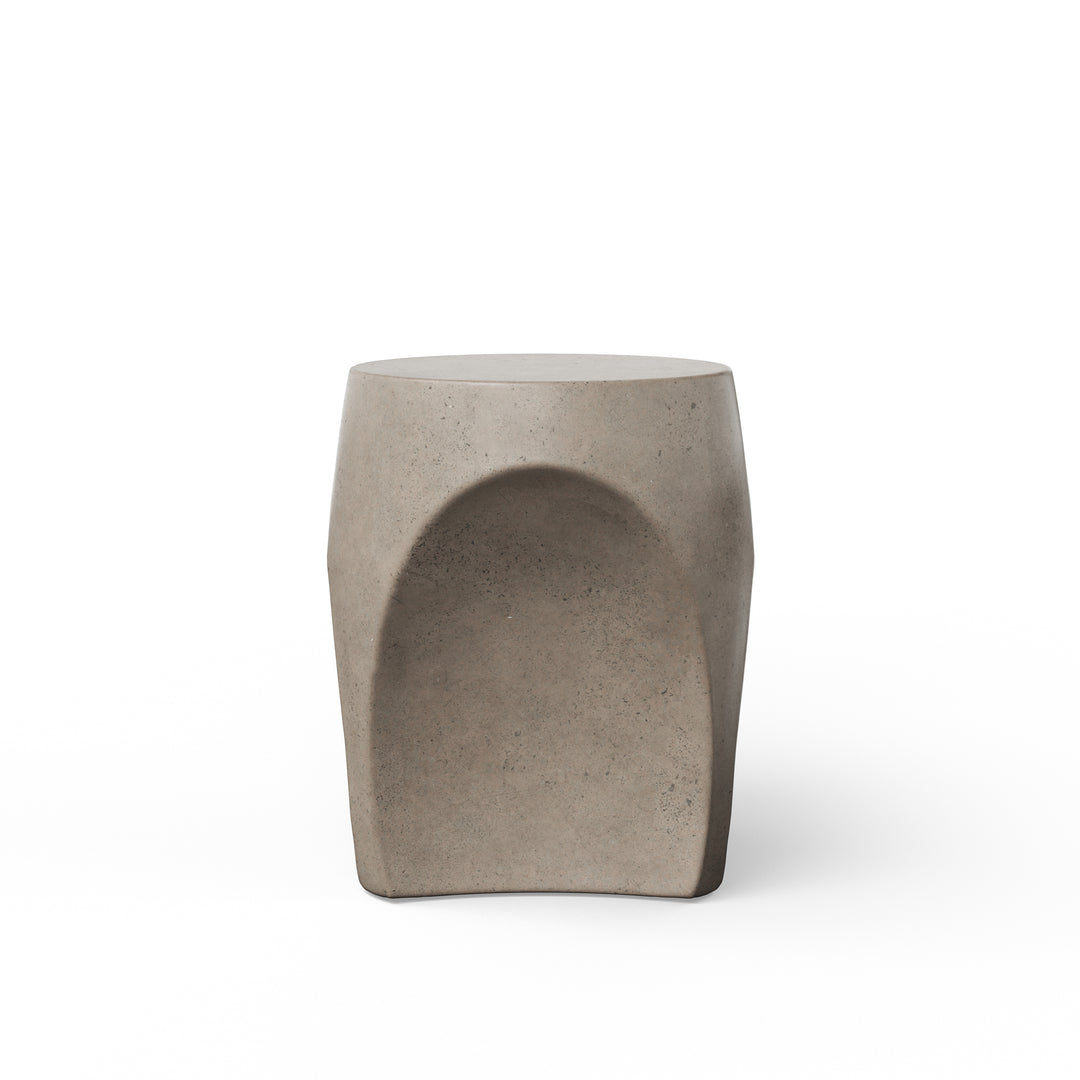 Thalia Indoor/Outdoor Concrete End Table - Dark Grey