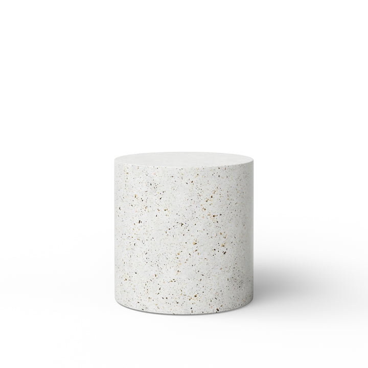 Una Indoor/Outdoor Concrete Pedestal - Ivory Terrazzo