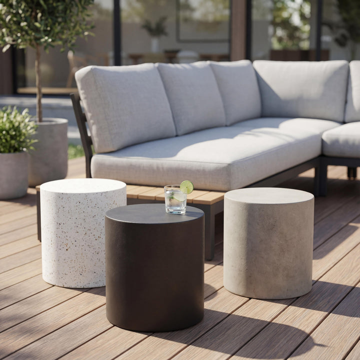 Una Indoor/Outdoor Concrete Pedestal - Lava Brown