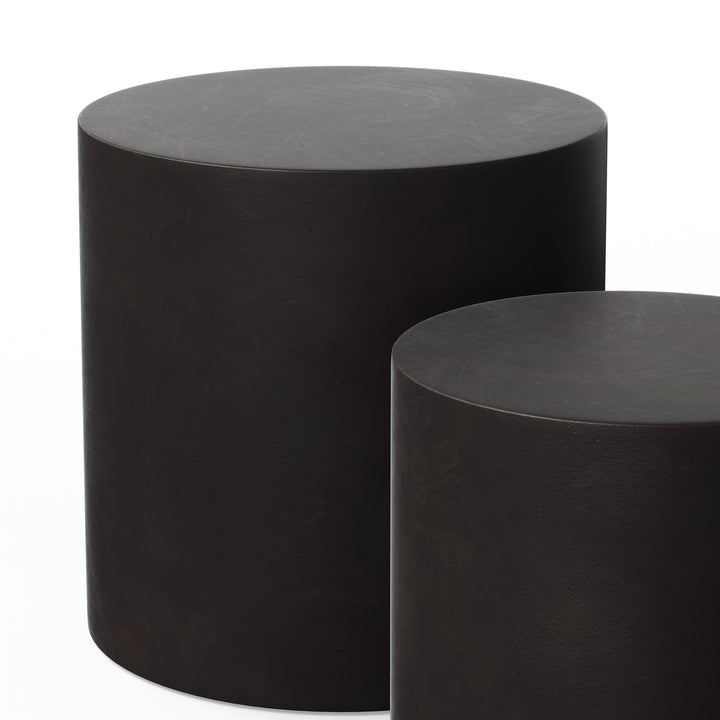 Una Indoor/Outdoor Concrete Pedestal (Set of 2) - Lava