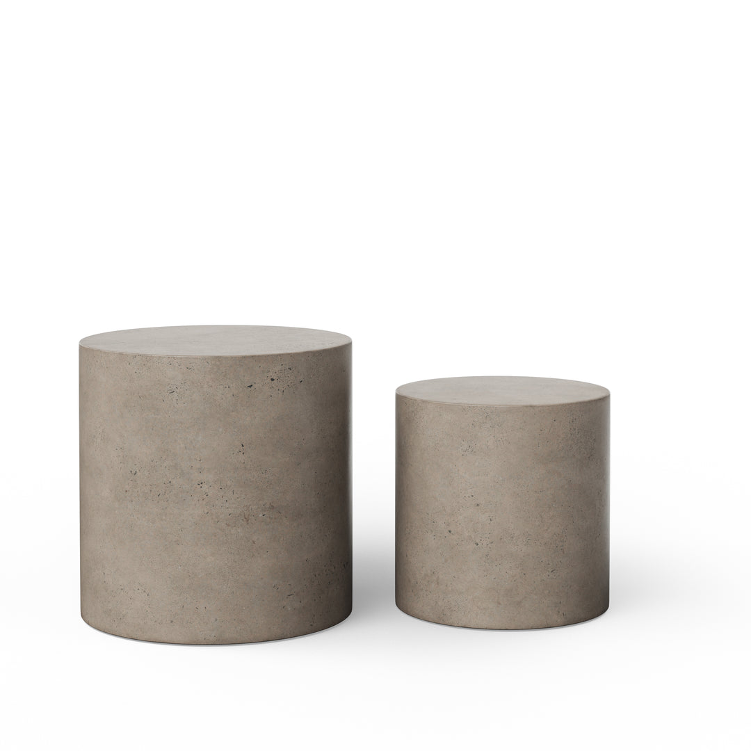 Una Indoor/Outdoor Concrete Pedestal (Set of 2)