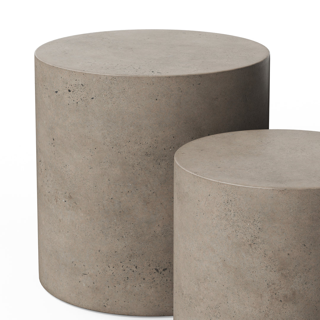 Una Indoor/Outdoor Concrete Pedestal (Set of 2) - Dark Grey