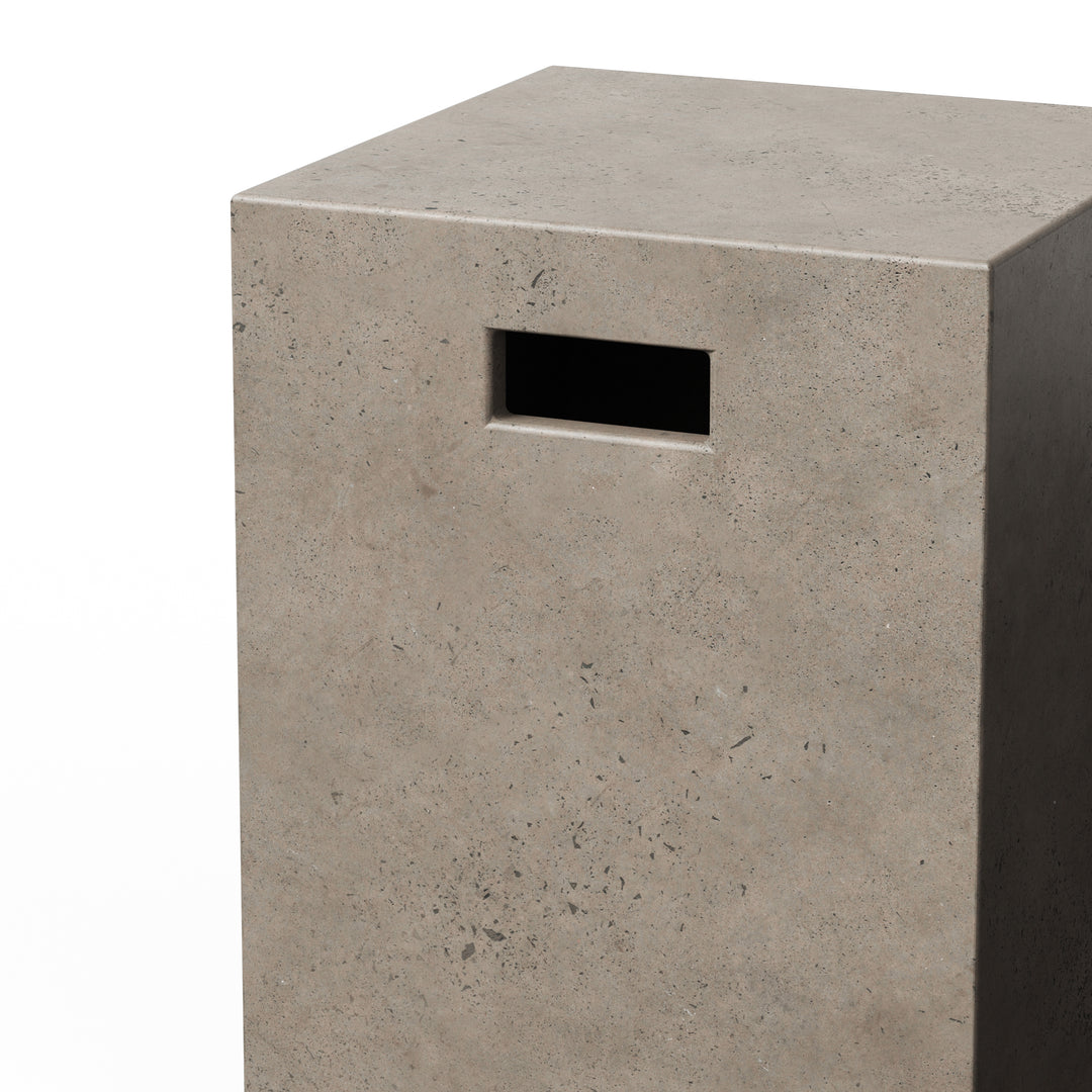 Una Indoor/Outdoor Concrete Stool - Dark Grey