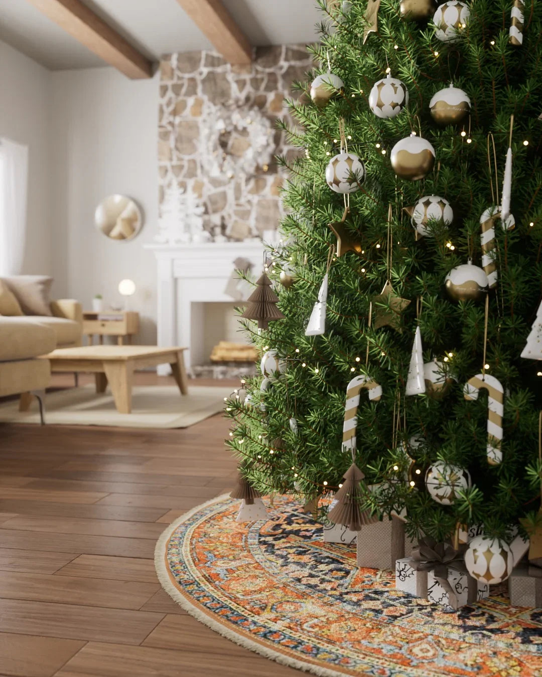 American Home Furniture Momeni Vintage Tree Skirt 2 Rug