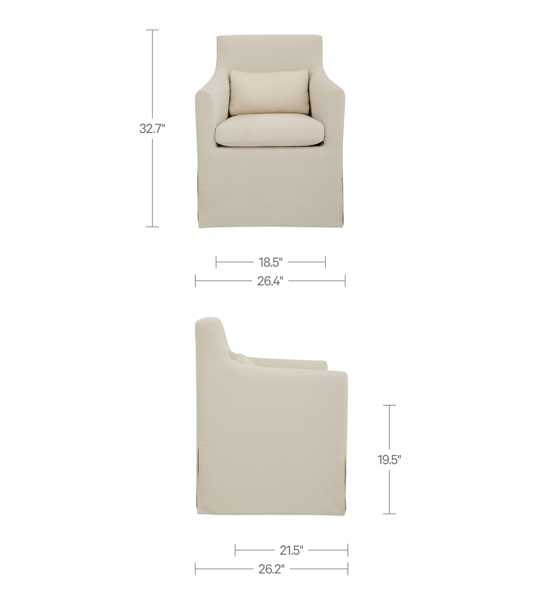 Lydia Outdoor Slipcover Dining Chair