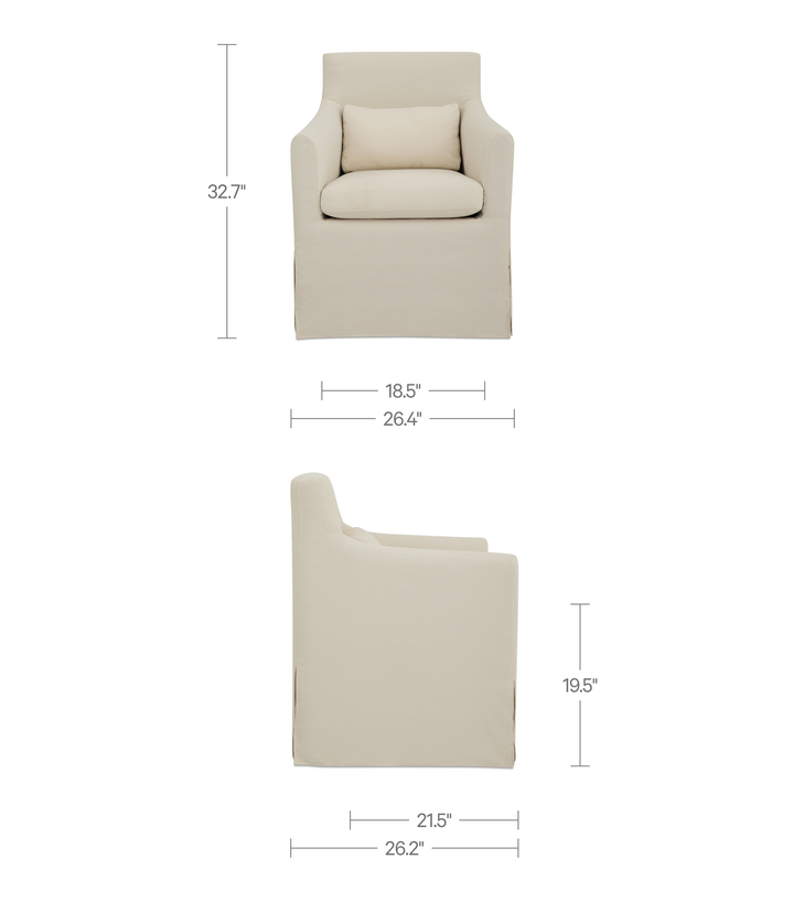 Lydia Outdoor Slipcover Dining Chair
